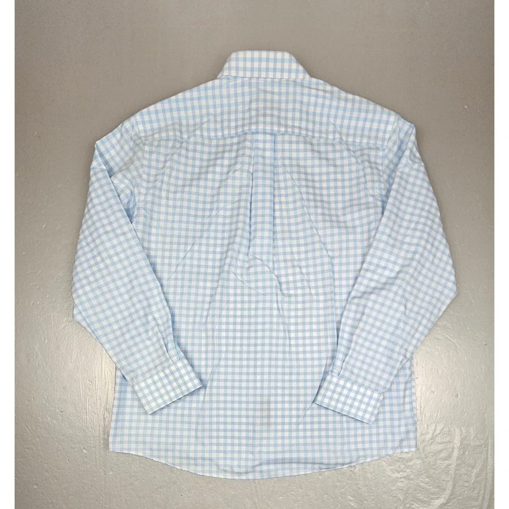 Jos. A. Bank Traveler's Collection Button‎ Down Shirt Mens Large Blue Check L/S